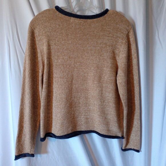 Heirloom Collectibles Christmas Collection Women's Tan Sweater Petite Large. - Picture 3 of 8